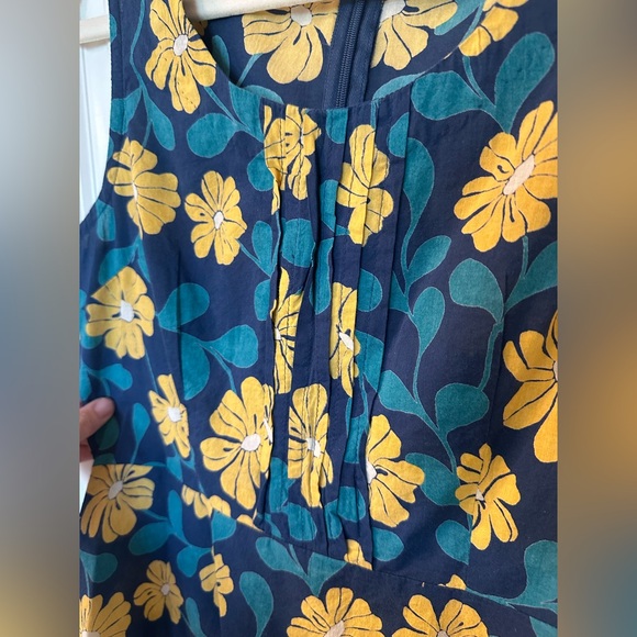 Mata Traders Anthropolgie Yellow and Green Floral Peplum Tank Top - Picture 4 of 5